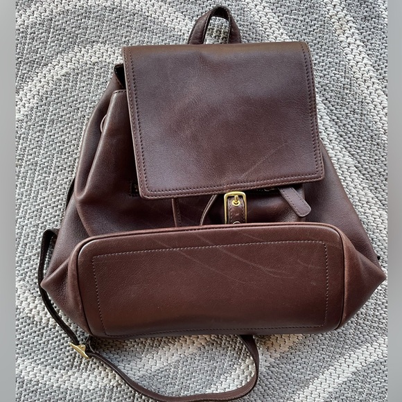 COACH legacy Hamptons backpack chestnut brown soft leather medium vgc - Picture 9 of 14